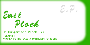 emil ploch business card